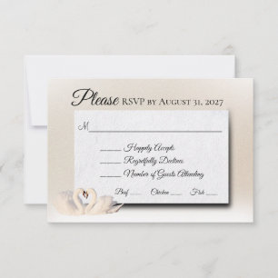 Tarjeta De Confirmación De Asistencia Colección de cisnes bodas