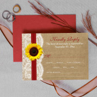 Colección Kraft, Lace & Sunflower - Rojo