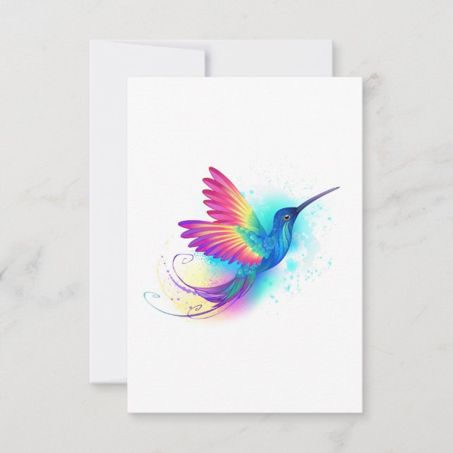 Tarjeta De Confirmación De Asistencia Colibrí arcoiris exótica (Anverso)