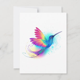 Tarjeta De Confirmación De Asistencia Colibrí Arcoíris Exótico