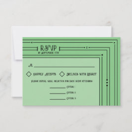 Tarjeta De Confirmación De Asistencia Comida de Boda de color verde pálido inspirada en 