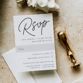 Tarjeta De Confirmación De Asistencia Comida de guiones sobredimensionada en blanco y ne