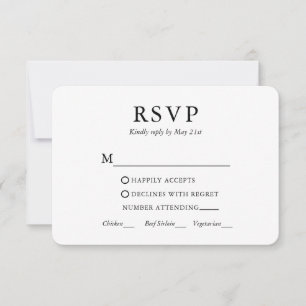 Tarjeta De Confirmación De Asistencia Comida Minimalista moderna de Boda