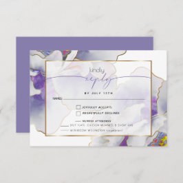 Tarjeta De Confirmación De Asistencia Comida Purple Exótica Floral Elección