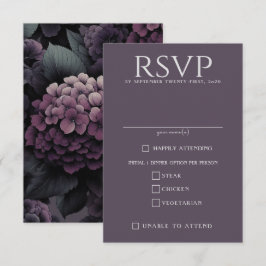 Tarjeta De Confirmación De Asistencia Comida Purple Moody Floral