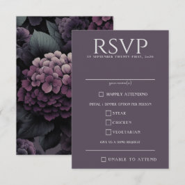 Tarjeta De Confirmación De Asistencia Comida Purple Moody Floral