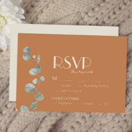 Tarjeta De Confirmación De Asistencia Comida Terracotta Eucalyptus Deco Boda