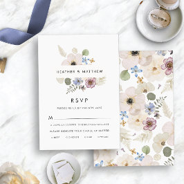 Tarjeta De Confirmación De Asistencia Comidas Bodas florales modernas