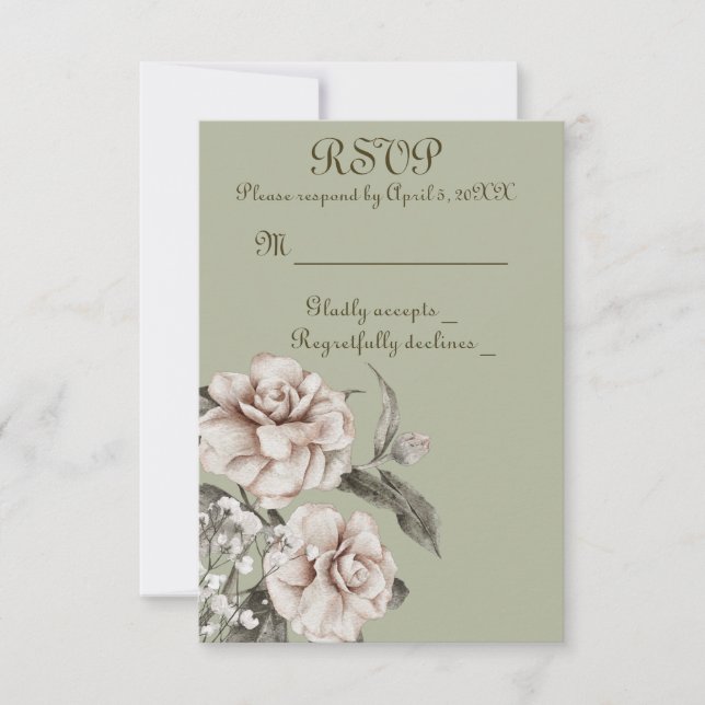 Tarjeta De Confirmación De Asistencia Con corazones alegres (Anverso)