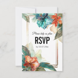 Tarjeta De Confirmación De Asistencia Con elección dietética Hibiscus Serenade Paradise