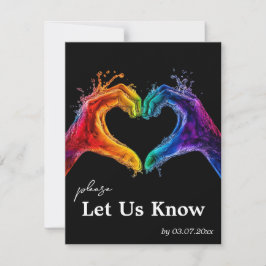 Tarjeta De Confirmación De Asistencia 🌈 ❤️ Con la petición de canción boda del Corazón 