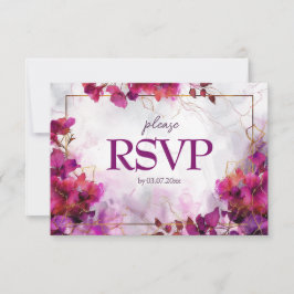 Tarjeta De Confirmación De Asistencia Con la petición de canción Fuchsia Enchantant: acu