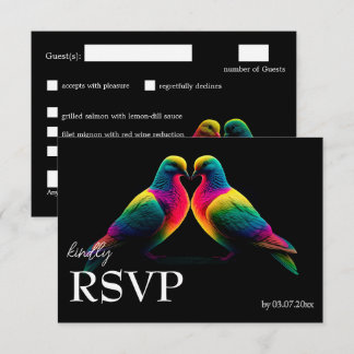 Tarjeta De Confirmación De Asistencia Con menú. 🌈🕊️Palomas de la Promesa