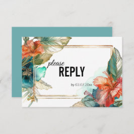 Tarjeta De Confirmación De Asistencia Con petición de canción Hibiscus Serenade Paradise