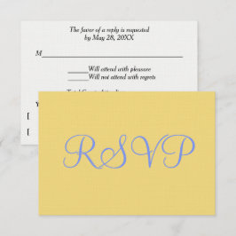 Tarjeta De Confirmación De Asistencia Confirmación de Boda Amarillo Suave Azul