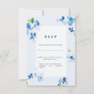 Tarjeta De Confirmación De Asistencia Confirmación de Boda Blue and Delicate Blooms