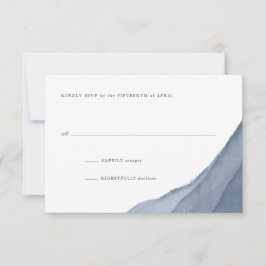 Tarjeta De Confirmación De Asistencia Confirmación de Boda con Acuarela Ombre Azul Pizar