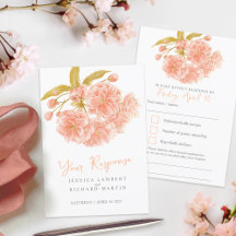 Confirmación de boda de acuarela floral de primave