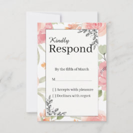 Tarjeta De Confirmación De Asistencia Confirmación de Boda de Jardín de Primavera en Dur