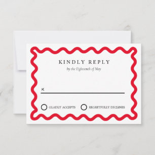 Tarjeta De Confirmación De Asistencia Confirmación de boda de onda de color genial