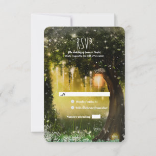 Tarjeta De Confirmación De Asistencia Confirmación de Boda en el Bosque Encantado de Fan