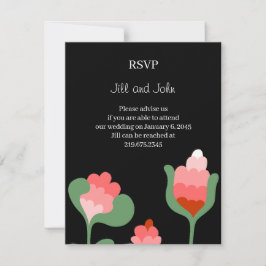 Tarjeta De Confirmación De Asistencia Confirmación de boda Floral Flor silvestre sobre n
