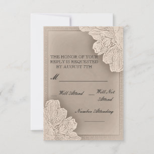 Tarjeta De Confirmación De Asistencia Confirmación de Boda Floral Rústica en Relieve