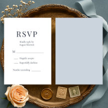 Confirmación de Boda Minimalista Azul Polvo