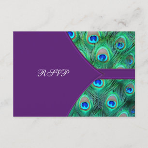 Tarjeta De Confirmación De Asistencia Confirmación de Boda Plum Purple Peacock