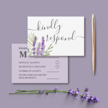 Confirmación de Boda Rústica de Lavanda y Eucalipt
