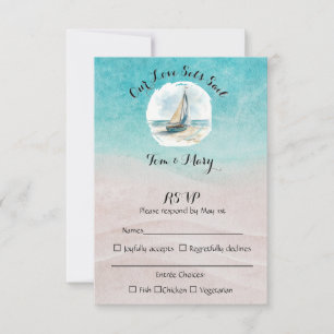 Tarjeta De Confirmación De Asistencia Confirmación de Boda Set Sail