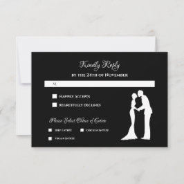 Tarjeta De Confirmación De Asistencia Confirmación de Boda Silueta Negra