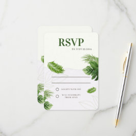 Tarjeta De Confirmación De Asistencia Confirmación de Boda Tropical Romántica