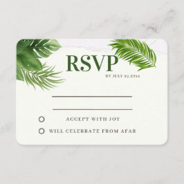 Tarjeta De Confirmación De Asistencia Confirmación de Boda Tropical Romántica