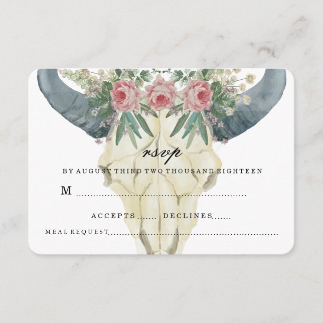 TARJETA DE CONFIRMACIÓN DE ASISTENCIA CONFIRMACIÓN DE BODAS BOHEMIAN ROSES (Anverso)