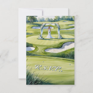 Tarjeta De Confirmación De Asistencia CONFIRMAR R.S.V.P. boda GOLF estilo acuarela