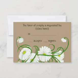 Tarjeta De Confirmación De Asistencia Conjunto de boda de flores de margaritas Gerber bl