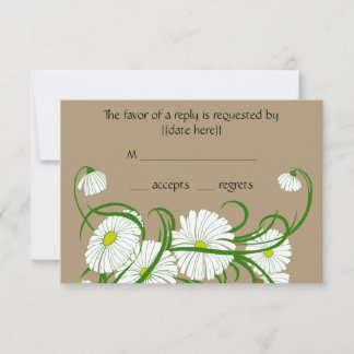 Tarjeta De Confirmación De Asistencia Conjunto de boda de flores de margaritas Gerber bl