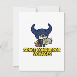 Tarjeta De Confirmación De Asistencia Conquistador Espacial Viajes Retro Cómic Sci-Fi Vi