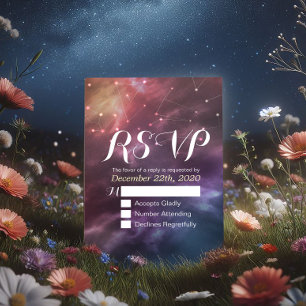 Tarjeta De Confirmación De Asistencia Constelaciones de nebulosas de la galaxia de respu
