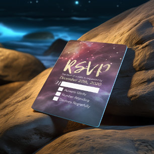 Tarjeta De Confirmación De Asistencia Constelaciones de nebulosas de la galaxia de respu