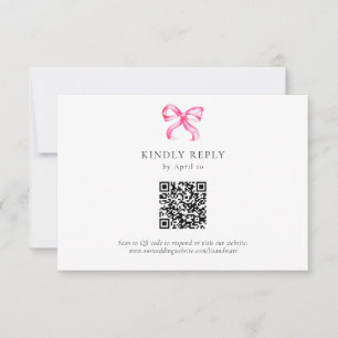 Tarjeta De Confirmación De Asistencia Coquette Boda de coqueta rosa elegante simple códi