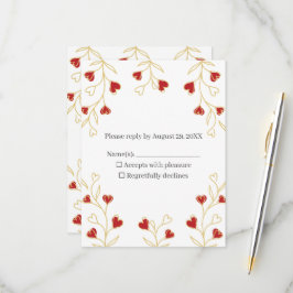 Tarjeta De Confirmación De Asistencia Corazón Romántico Floral
