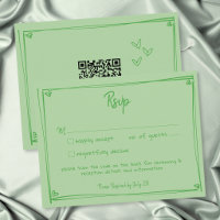 Corazón Verde Dibujado a Mano Caprichoso Código QR