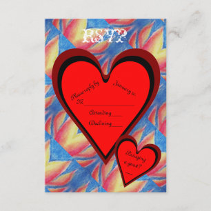 Tarjeta De Confirmación De Asistencia Corazones en el fuego Día de San Valentín romántic