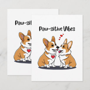 Tarjeta De Confirmación De Asistencia Corgis Vibes enamorados