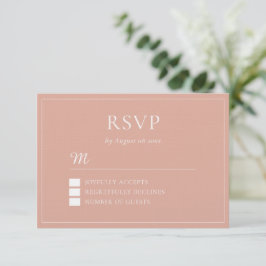 Tarjeta De Confirmación De Asistencia corona de hojas rosa polvoriento boho boda china m