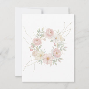 Tarjeta De Confirmación De Asistencia Corona floral pastel elegante de diseño botánico r
