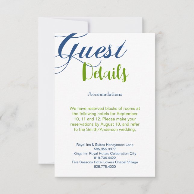 Tarjeta De Confirmación De Asistencia Corrección de datos de caligrafía (Anverso)