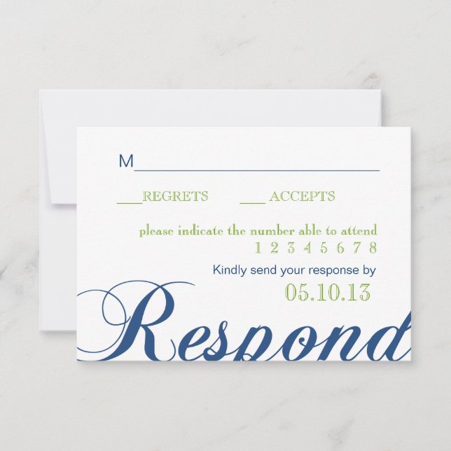 Tarjeta De Confirmación De Asistencia Corrin Calligraphy Response Card (Anverso)